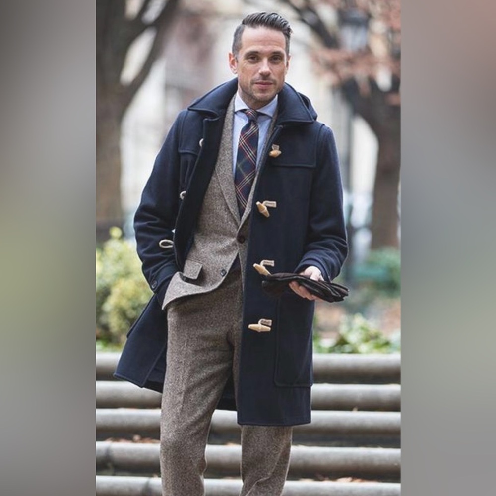 SHADES OF GREY BY MICAH COHEN Navy Toggle Pea Coat